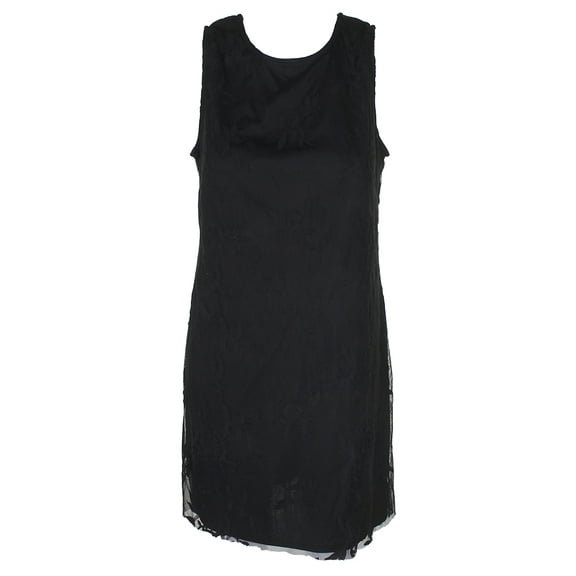 Julia Jordan Womens Black Sleeveless Embroidered Mesh Sheath Dress 12