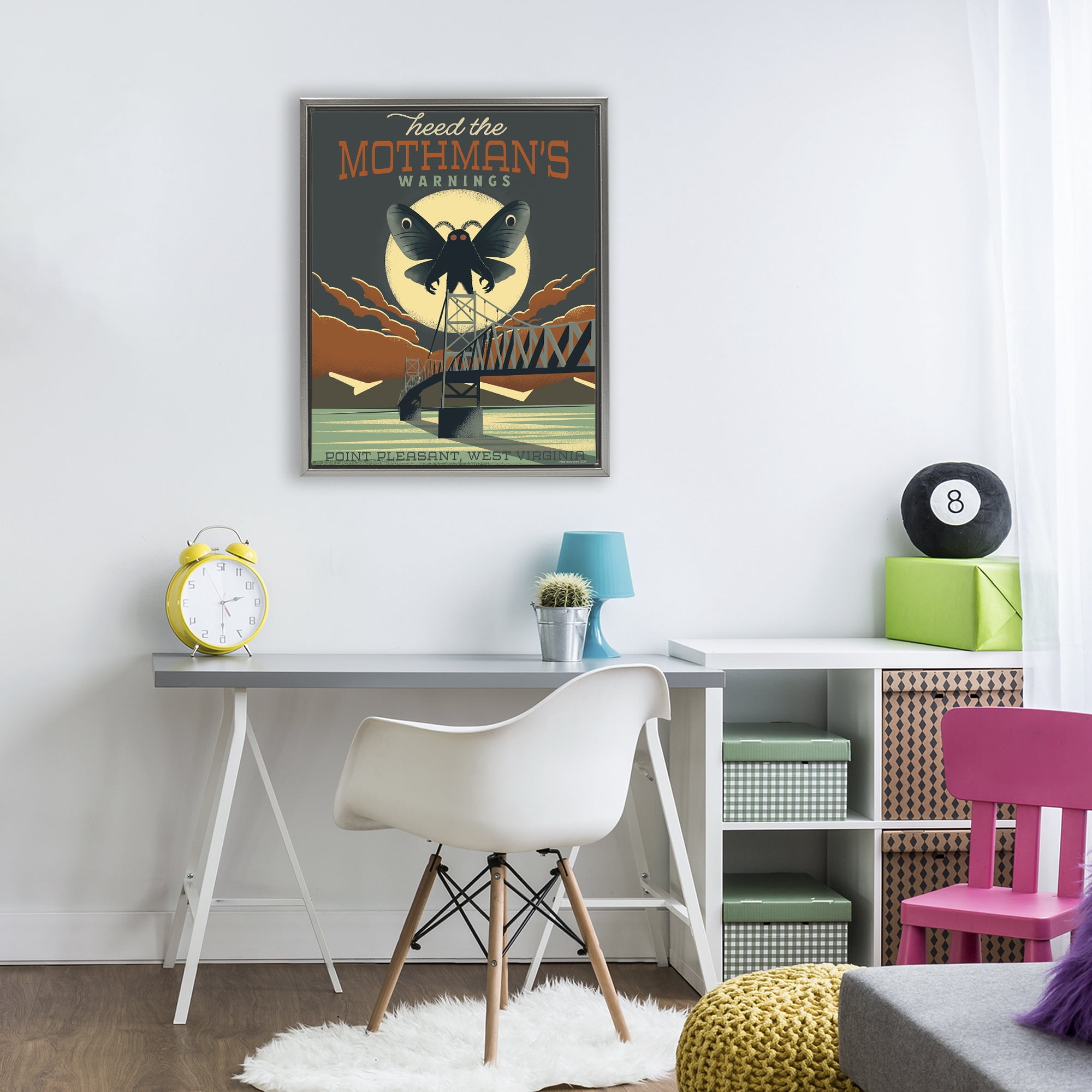 Stupell Industries Cryptid Tourism West Virginia Gray Framed Floater Canvas Wall Art, design by Omar Escalante