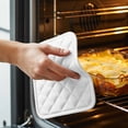 thumbnail image 3 of White Pot Holders for Kitchen Heatproof Potholder, 2 Pack Modern Simple White Backdrop Hot Pads Multipurpose Oven Pads Cloth Potholders Trivet for Cooking and Baking, 3 of 8