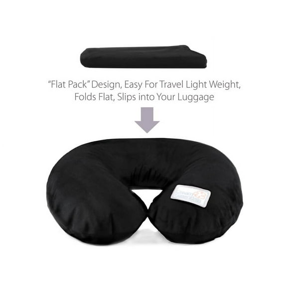 Dream Essentials Travel Flat Pack Neck Pillow -Black