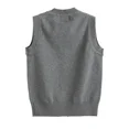 thumbnail image 5 of Chalecos de punto para niños escolares, suéter con cuello en V, chaleco, camiseta interior para adolescentes, cárdigan informal sin mangas para niñas, Tops de 4 a 13 años, 5 of 5
