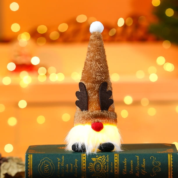 Xihbxyly Muñeca Luminosa Sin Rostro, Adorno Festivo Iluminado, Brillo Cálido para La Alegría Navideña, Decoración Versátil para El Hogar, Exhibición En El Árbol de Navidad o Estantería, Regalo Perfec
