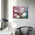 thumbnail image 4 of COMIO  Blossom Wall Art Floral Wall Decor Living Room Purple Art Pink Flower Wall Panel Painting Butterfly Moon Pictures Canvas Prints Decor for Bedroom Dining Room Home Decor, 4 of 5
