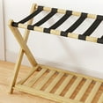 thumbnail image 2 of Luggage Rack Foldable Thickened Bamboo Suitcase Stand with Storage Shelf for Hotel Bedroom Guest Room, 2 of 5