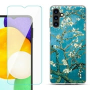 Slim-Fit TPU Fashion Phone Case for Samsung Galaxy A13 5G, with Tempered Glass Screen Protector, by OneToughShield ® - Almond Blossom