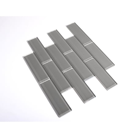 WS Tiles - Premium Dark Gray 2 in. x 6 in. Glass Subway 12 in. x 12 in. Mesh-Backed Wall Tile (5 sq. ft. / Case)