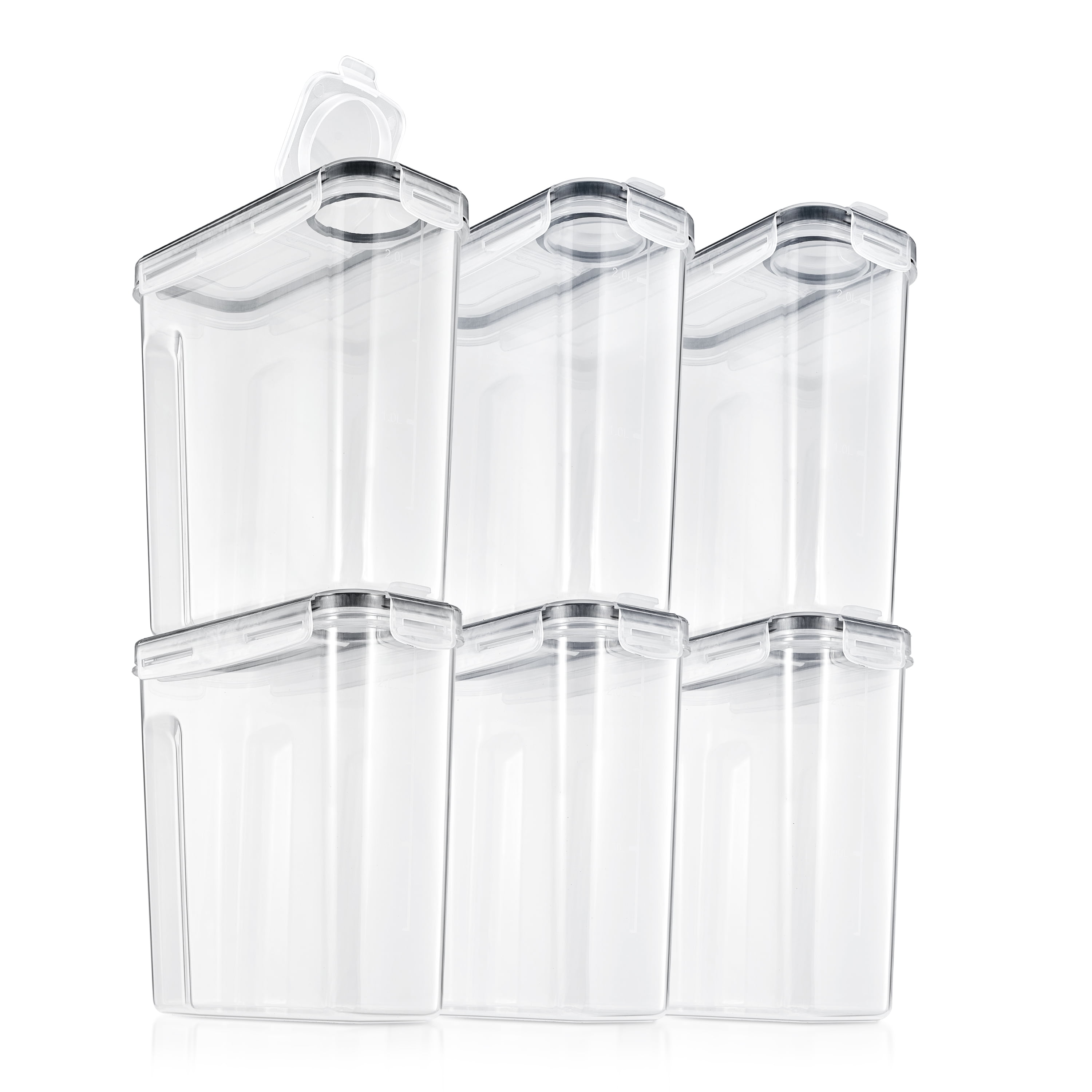 Sorbus 6 Pack Airtight Food Storage Dispenser Set for Beans, Pasta, Cereals, and More, (2L/8.4 Cups)