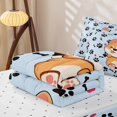 thumbnail image 5 of Erosebridal Cute Cartoon Corgi Puppy Zipper Twin Comforter Sets with Fitted Sheet and 2 Pillowcases,Playful Paw Bone Heart Zipper Bedding Set For Boys,Reversible,4pcs, 5 of 7