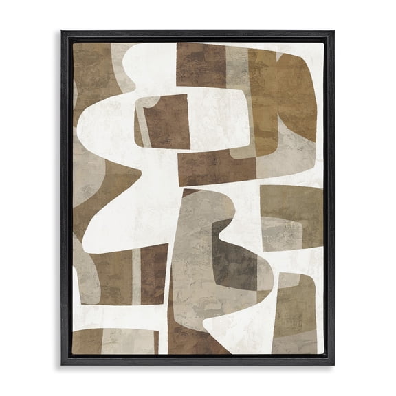Stupell Industries Modern Wavy Southwestern Shapes Black Floating Frame Canvas Art, 17 x 21, by Amber Sterling