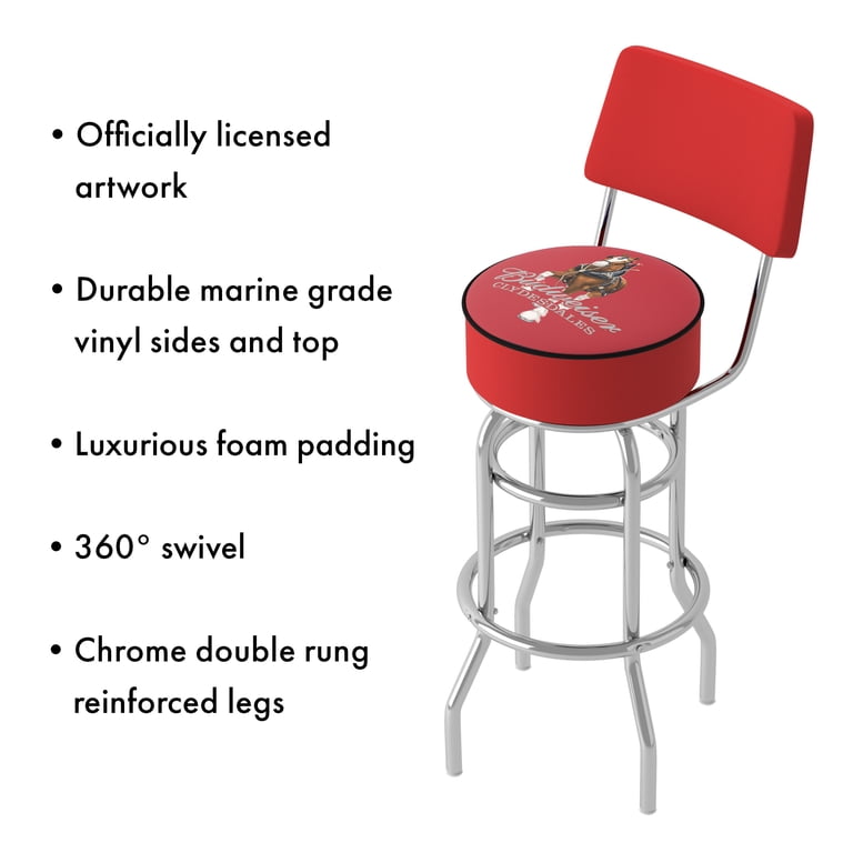 Budweiser Clydesdale Red Bar Stool, 360-Degree Swivel - Walmart.com