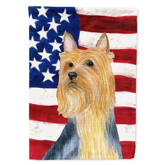 Carolines Treasures SS4250-FLAG-PARENT USA American Flag with Silky Terrier Flag  multicolor