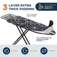 thumbnail image 3 of RAINHOL Ironing Board 43x13, Compact Iron Board Full Size with Heavy Duty Iron Rest, Thick Padded Cover, Adjustable Height, Sturdy Lightweight Steel Legs, Black, 3 of 6