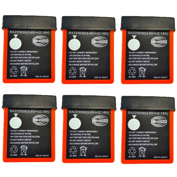 (Pack of 6) BA223030 HBC Remote Control Rechargeable Battery 3.6V 2100mAh for Crane Remote Control Battery
