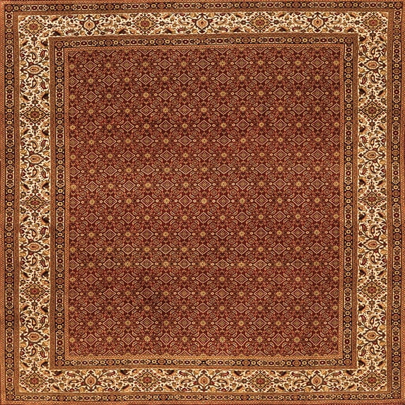 Ahgly Company Indoor Square Persian Orange Traditional Area Rugs, 8' Square
