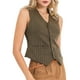 thumbnail image 4 of CHALECO FORMAL DE BOTONES PARA MUJER CHIC VINTAGE A RAYAS L Marrón, 4 of 5