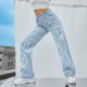 thumbnail image 3 of Pantalones rectos Harajuku Y2K para mujer, ropa de calle Vintage, con estampado de Hip-hop, holgados, informales, de pierna ancha, novedad de primavera, 2023, 3 of 5