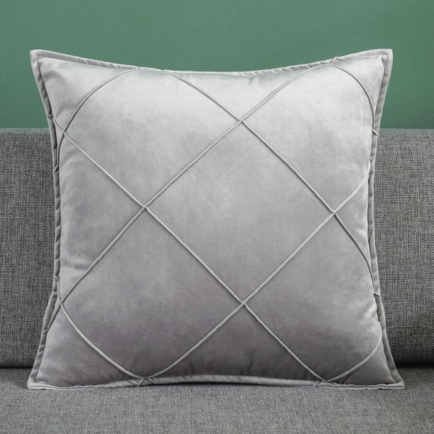 Almohada de noche, cojín de coche, funda de almohada a cuadros de terciopelo, funda de cojín de sofá, almohada