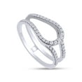 thumbnail image 2 of 0.30 Carat Round Cut Lab Created Moissanite Diamond Bypass Curve Enhancer Guard Ring For Women In 14K White Gold Over Sterling Silver (D Color,VVS1 Clarity 0.30 Cttw)-9, 2 of 9