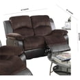 thumbnail image 5 of Benjara Padded Suede Faux Leather Reclining Loveseat- Brown, 5 of 5