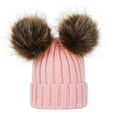 thumbnail image 2 of WMTBSRSW Women's Winter Hat Soft Knit Beanie with Faux Fur Pom Hat with Warm Fleece Lining Skull Cap for Women, 2 of 7