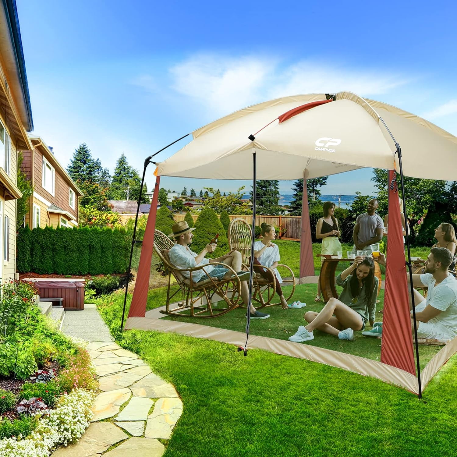 CAMPROS Screen House Room Camping Tent 12 x 10 Ft Canopy Tent Screen Shelter Gazebos Outdoor