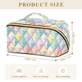 thumbnail image 4 of FORMRS Makeup Bag Travel Cosmetic Organizer for Women Fold Flat Zipper Pouch with Handle, Colorful Geometric, 4 of 8