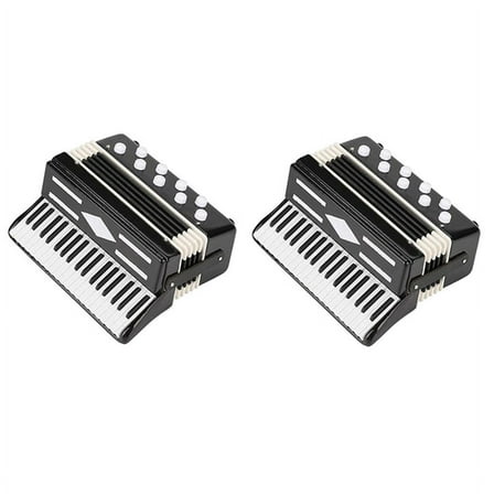 2X Miniature Accordion Mini Musical Instrument Accordion Exquisite Musical Instruments Holiday Decoration Music Gifts