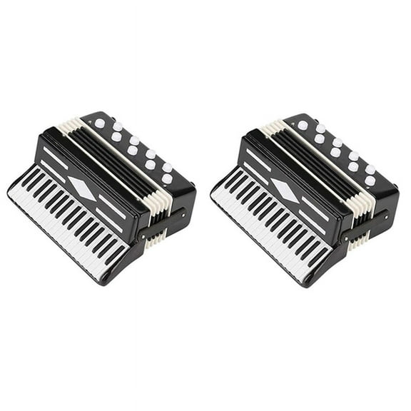 2X Miniature Accordion Mini Musical Instrument Accordion Exquisite Musical Instruments Holiday Decoration Music Gifts