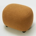 thumbnail image 6 of Round Boucle Upholstered Ottoman Chair, Footstool with Soft Padded Seat, Fully Assembled Modern Sofa Couch Footrest, Extra Seating for Bedroom Entryway, Brown(18.5" D x 23" W x 16.5" H), 6 of 9