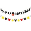 BeYumi Mickey Birthday Banner and Garland, Red Black and Yellow Party Decoration for Kids Birthday