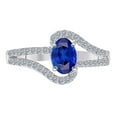 thumbnail image 2 of Mauli Jewels Engagement Rings for Women 1.35 Carat Tanzanite and Diamond Engagement Wedding Ring Crafted 4 Prong 10k Solid White Gold, 2 of 6