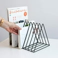 thumbnail image 2 of 9 Slot Rose Gold Magazine Holder,Desktop File Sorter Organizer Triangle Bookshelf Decor Home Office, 2 of 5