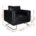 thumbnail image 3 of vidaXL Cube Armchair with Chrome Feet Black Leather, 241929, 3 of 3