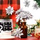 thumbnail image 4 of Bienvenido Poinsettia Flores Artificiales Sparkle Poinsettia Adornos para Árbol de Navidad Flores Decorativas Accesorios para Navidad Hogar Decoración de Puerta de Entrada Principal (Rojo, 36), 4 of 8
