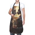 thumbnail image 2 of Rateoe Romantic Flower Lion Couple Aprons with Pocket,Men Womens Aprons Waterproof Adjustable Cooking Aprons for Kitchen Gardening and Salon, 2 of 7