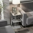 thumbnail image 3 of Side Table with Charging Station, 3 Tier Narrow Nightstand, End Table with Wheels for Small Spaces,Living Room,Bedroom(Set of 2), 3 of 6