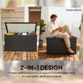 thumbnail image 3 of Large Grey Deck Box - Outdoor Storage Bench | Patio Furniture Container - 47" x 24" | Garden, Pool & Sports Gear Storage, 3 of 7