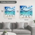 thumbnail image 5 of Ocean Blue Wooden Wall Clock Silent Non Ticking, Beach Nature Coast Sea Shore Sky Seawater Square Wall Clocks Battery Operated, Decor Clock for Home Office, Living Room, Kitchen, 12 Inch, 5 of 9