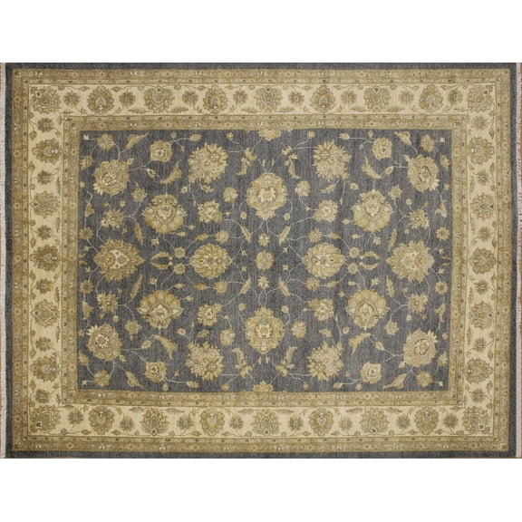 noori rug n1006 hand knotted area rug 8'1" x 9'11" gray/ivory