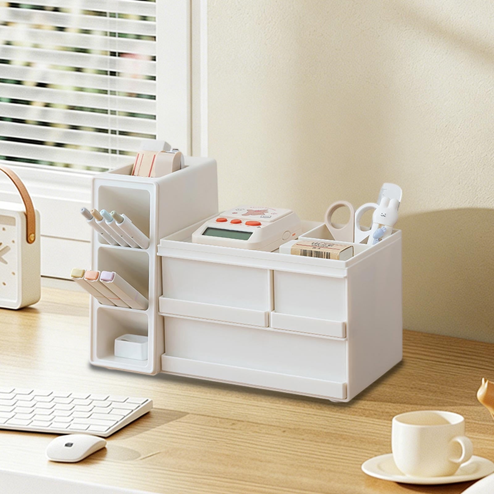 Viflosae Stackable Storage Bins Stackable Storage Bins Storage Box Large Capacity Marker Pen Storage Obliques Insertion Pen Bucket Stationery Cosmetics Office Supplies Storage Rack