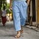 thumbnail image 1 of Pantalones largos de poliéster para hombre, moda masculina, color liso, informales, con bolsillos y cintura elástica y cordón ajustable., 1 of 6