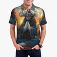 thumbnail image 1 of Balery Sunset Meditating Bichon Frise Camisa Polo de Hombre con Estampado, de Manga Corta y Tejido Medio, Camisa Tipo Golf Polo-Large, 1 of 6