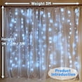 thumbnail image 4 of Solar Curtain Lights Fairy Lights 8 Modes Remote Control Waterproof Solar Garden Light Waterfall Fairy String Light Durability(Positive white 200 lights), 4 of 9