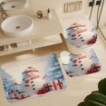 thumbnail image 6 of Christmas Trees, Snowmen Shower Curtain Home Decor, Polyester Cotton Fabric Waterproof Modern Bath Curtain with 12 Hooks 72x72 Inch, 6 of 8