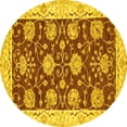 thumbnail image 1 of Ahgly Company Indoor Round Abstract Yellow Modern Area Rugs, 5' Round, 1 of 4
