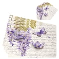 thumbnail image 4 of Square Leather Placemat Set One SizeX2 Heat-Resistant Washable Kitchen Table Decorations Butterflies and Wisteria Flowers, 4 of 8