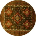 thumbnail image 1 of Ahgly Company Machine Washable Indoor Round Persian Yellow Traditional Area Rugs, 4' Round, 1 of 4