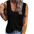 thumbnail image 1 of Pompotops Débardeur Ample Col Rond pour Femmes T-Shirts Sans Manches Couleur Unie, 1 of 5