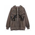 thumbnail image 1 of Mialoley Women Plus Size Hooded Sweatshirt, Printed Long Sleeve Zip-up Pullover, 1 of 8