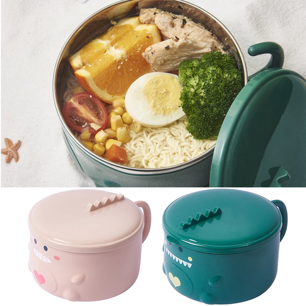 LMRLCS Microwavable Soup Bowl with Handle and Lid, Soup Mug for Oat Instant  Noodles, Snacks (Orange)